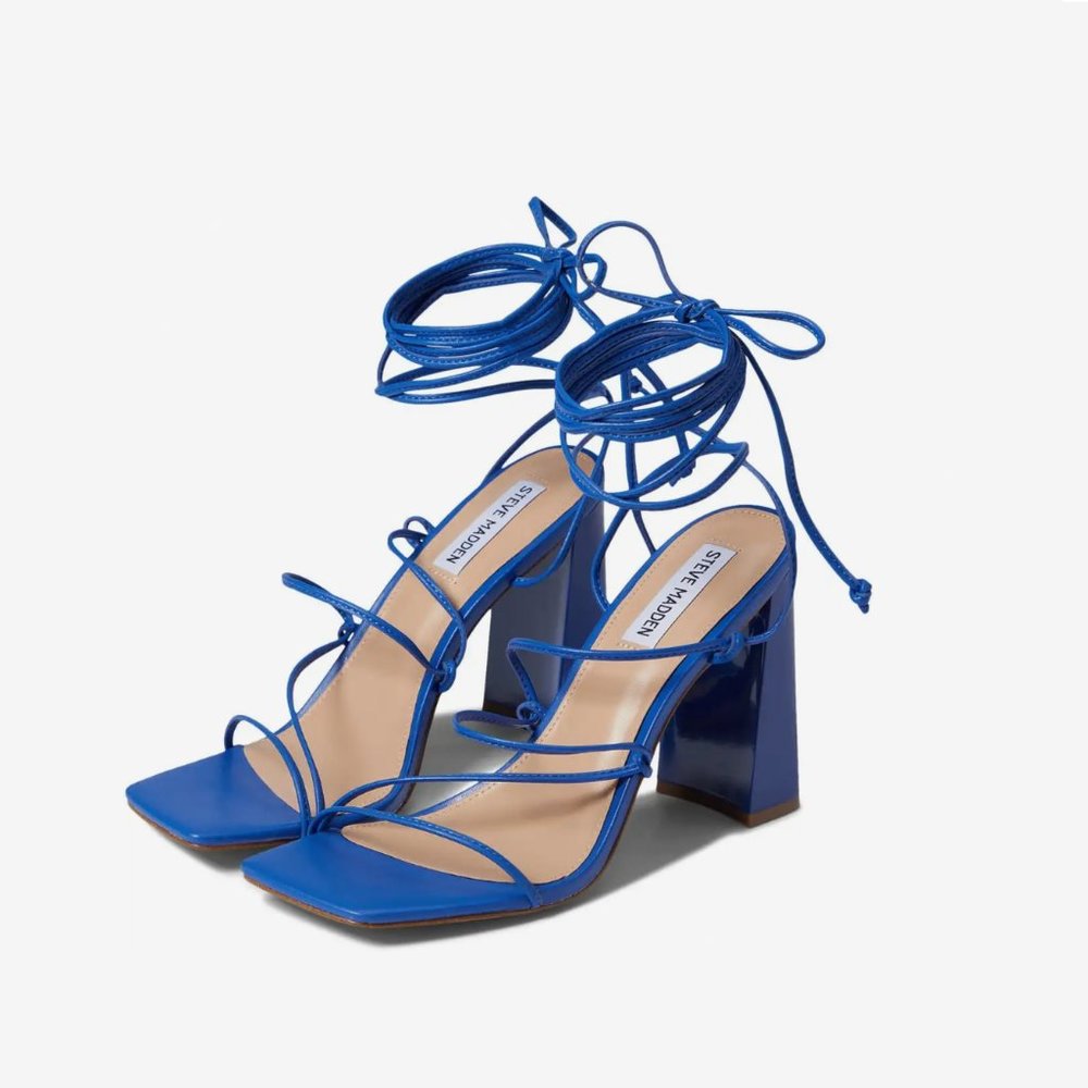 Steve Madden Leverage Heeled Sandal Blue 8.5  NWT